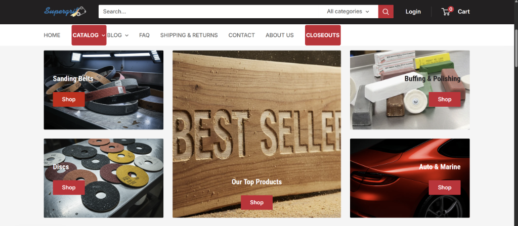 Supergrit Abrasives Shopify Storefront
